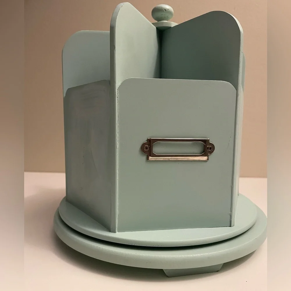 Wooden Rotating Organizer in Light Green
